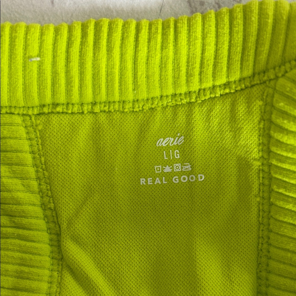 Aerie Vibrant Lime Ribbed Tank Top - Picture 3 of 4
